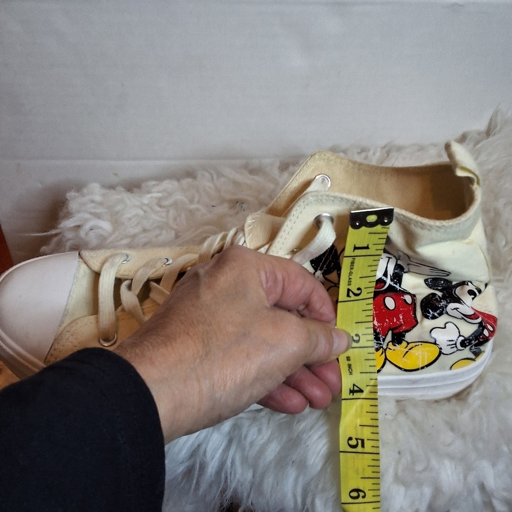 Disney Mickey Mouse Nostalgia High-Top Sneakers - Cream and Red 41/10 - Picture 11 of 12
